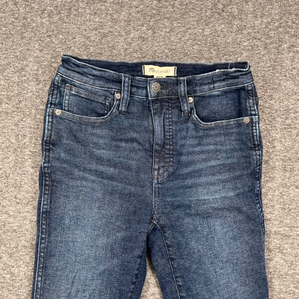 Madewell 10 High-Rise Skinny‎ Jeans Dark Indigo Wash Size 25 Whiskered Stretch